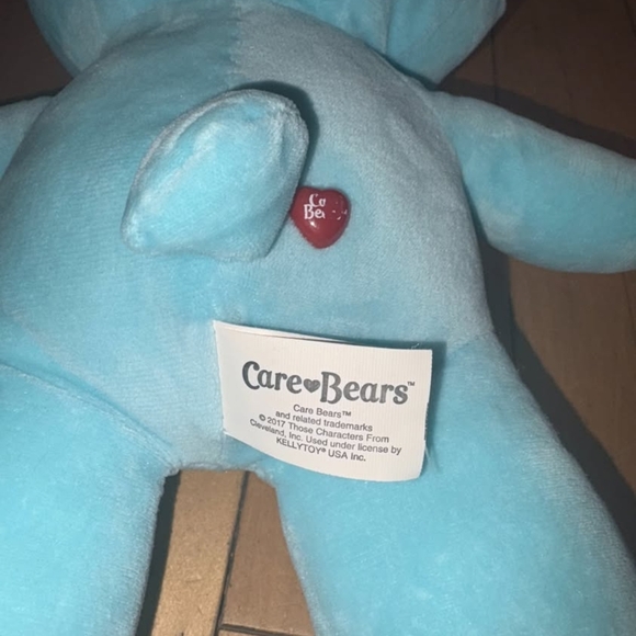 Care Bears Blue Stuffed Animal with Heart Bunny Rabbit Easter Used - Picture 3 of 5